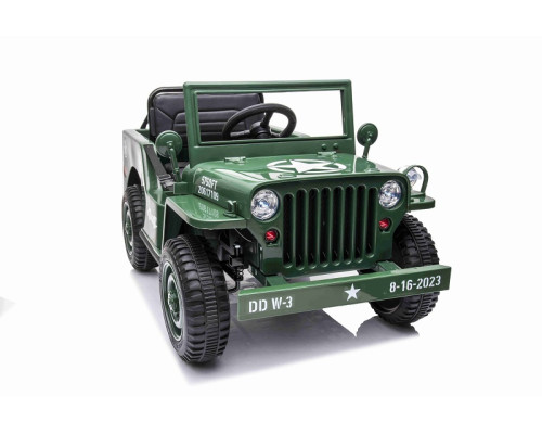 4x4 électrique enfant Jeep Willys vert, 4 moteurs 12v, télécommande parentale 2.4 Ghz Voitures électriques