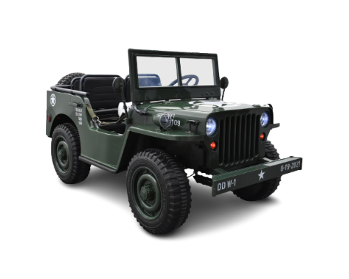 4x4 électrique enfant Jeep Willys vert, 4 moteurs 90w, télécommande parentale 2.4 Ghz Voitures électriques