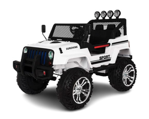 4X4 Jeep électrique enfant Kingtoys 180W - Blanc Voitures électriques