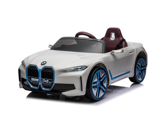 Voiture électrique enfant BMW i4 blanc, 2 moteurs 30w, télécommande parentale 2.4 Ghz Voitures électriques