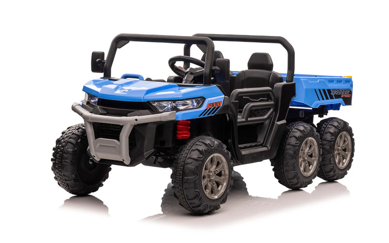 Tracteur électrique enfant 6x6 avec benne basculante bleu, 4 moteurs 35w, télécommande parentale 2.4 Ghz Voitures électriques