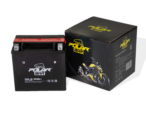 Pièces détachées Dirt bike, Pit bike Pack Batterie Polar Bear AGM YTX 14-BS 12V - 14Ah LMR PARTS