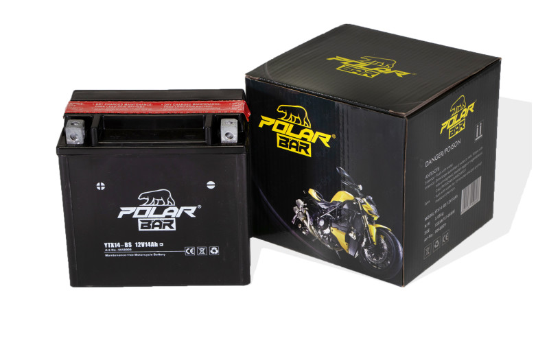 Pièces détachées Dirt bike, Pit bike Pack Batterie Polar Bear AGM YTX 14-BS 12V - 14Ah LMR PARTS