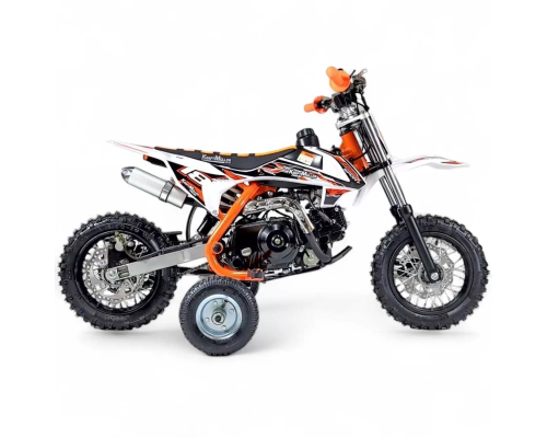 Dirt bike 70cc LMR Kidz 70cc 10/10" avec stabilisateur - orange