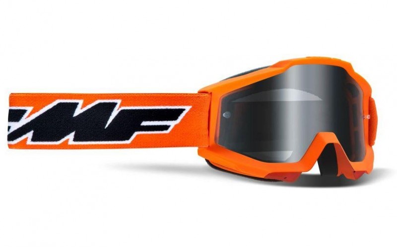 Masque Cross FMF Powercore orange core enfant écran transparent