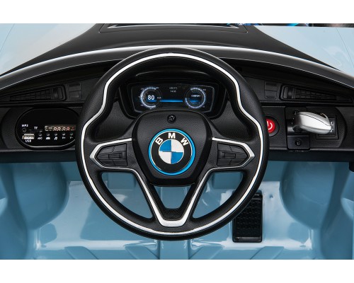 Voiture électrique enfant BMW i8, 2 moteurs 35w, télécommande parentale 2.4 ghz - bleu