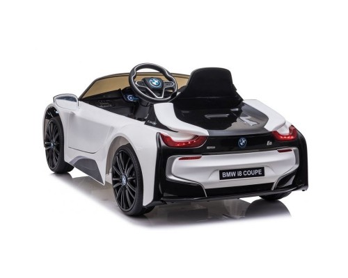Voiture électrique enfant BMW i8, 2 moteurs 35w, télécommande parentale 2.4 ghz - blanc Voitures électriques