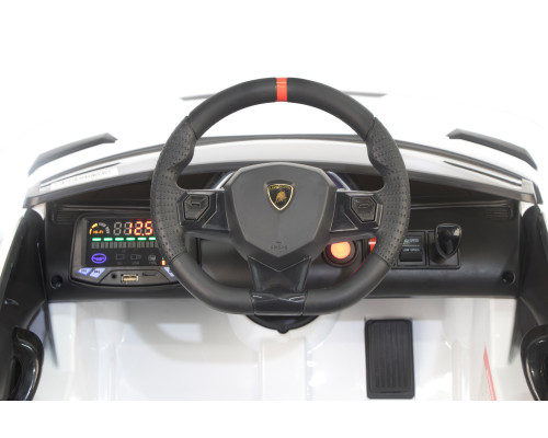 Voiture électrique enfant Lamborghini Aventador SVJ 12V blanc, 2 moteurs 35w, télécommande parentale 2.4 Ghz Voitures électri...
