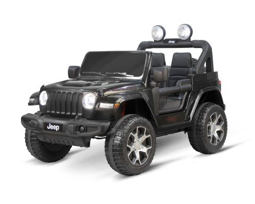 4x4 électrique enfant Jeep Wrangler 2 places Rubicon Noir 12V, 4 moteurs 35w, télécommande parentale 2.4 Ghz