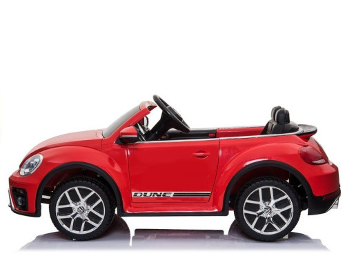 Voiture électrique enfant Volkswagen Coccinelle Dune Beetle rouge 12 volts, 2 moteurs 30w, télécommande parentale 2.4 GHz Voi...