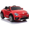 Voiture électrique enfant Volkswagen Coccinelle Dune Beetle rouge 12 volts, 2 moteurs 30w, télécommande parentale 2.4 GHz Voi...