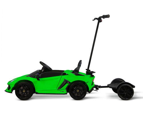 Voiture électrique enfant Lamborghini Aventador SVJ verte + place debout, 2 moteurs 35w, télécommande parentale 2.4 GHz Voitu...